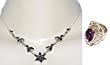 Valentine Jewelry Silver Amethyst Necklace Ring Sets