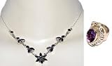 Necklace and Ring Sets Sterling Silver and Amethyst Gemstones Handmade Indian Jewelry
