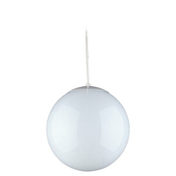 Sea Gull Lighting 6020-15 Single-Light Globe Pendant, White with Opal Glass