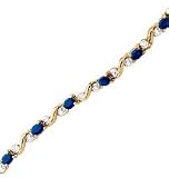 10kt. Yellow Gold, Blue Sapphire & Diamond Bracelet