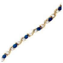 10kt. Yellow Gold, Blue Sapphire and Diamond Bracelet by Fred Meyer Jewelers