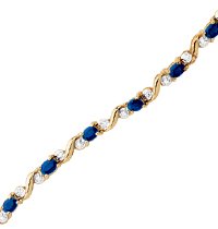 Childrens Toyshop  Jewelry : 10kt. Yellow Gold, Blue Sapphire & Diamond Bracelet