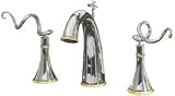 Bathroom Faucet by Kohler - K-610-4T in Polished Nickel w/ Gold Coined Accents