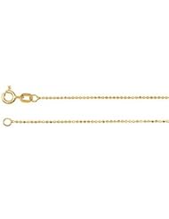 1.0 mm Solid, Diamond-Cut, Bead Chain 14K White 7 Inch Ch227
