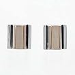 Square 14kt Gold and Silver Square Post Earrings by M.M. Rogers. #11377