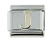 18K gold and steel Italian Charm Initial J
