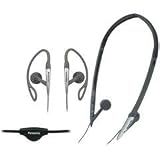 Panasonic 2-Way Style Lightweight Travel-Fold Headphones/Clip-Ons With In-Line Volume Control