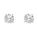 18kt Gold over Sterling Silver 5.25mm White CZ Basket Set Stud Earring