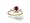 14K Yellow Gold Genuine Emerald-cut Ruby and Diamond Ring - Size 4