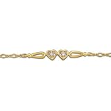 14K Yellow Gold Diamond Heart Bracelet .08 CT TW-