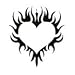 TRIBAL FLAMING HEART Temporary Tattoo 2x2