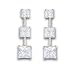 14kt White Gold With Cubic Zirconia 3 Stone Post Earrings