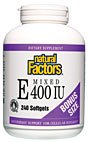 Vitamin E 400 Mixed Tocopherols by Natural Factors, 240 Count softgels