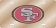 San Francisco 49ers Laser Cut Gold License Plate - SET OF 6 - Sports Merchandise