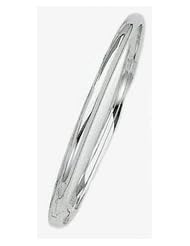 4mm 14k High Polished White Gold Bangle Bracelet