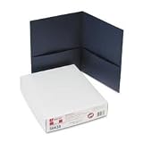 Universal UNV56638 Leather Dk Blue 25pk Two-Pocket Portfolios by