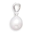 White Gold Diamond & White Cultured Freshwater Pearl Slide