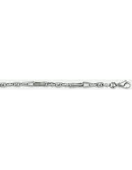 6mm 14k Fancy White Gold Link Bracelet 8"