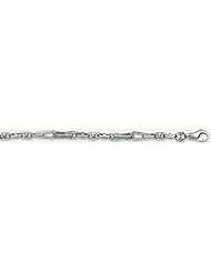 6mm 14k Fancy White Gold Link Bracelet 7"