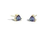 14K Yellow Gold Trillion Created Alexandrite Stud Earrings