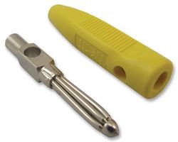 DELTRON COMPONENTS 555-0700-01 PLUG, 4MM, BUNCH PIN, YELLOW (10 pieces)