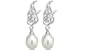 Elegant Art Deco Inspired Bridal Pearl Drop & Sterling Silver Earrings - Gems Couture