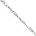 14k White Gold 1.65mm Solid Singapore Chain Anklet - 9 Inch