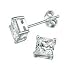 Sterling silver cubic zirconia men's bling square stud earrings