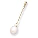 14k Yellow Gold Cultured Freshwater Pearl Thin Bar Drop Slide