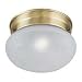 Tools & Hardware : Single Light Round Ceiling Fixture, Antique Brass