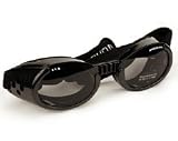 Fashionable and Functionable Goggles for Dogs with ILS Metallic Black Frame Doggles with Smoke Lens (Small)