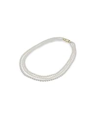 3.5x6mm Slightly-off round White Freshwater cultured pearl necklace