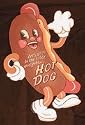 Hotdog Dancing Retro Snack Large Metal Sign