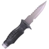 Blue Tang Titanium Dive Knife, Drop Point, Black Handle