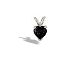 14K White Gold Genuine Heart Black Onyx Pendant