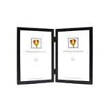 Dennis Daniels Aluminum Double Vertical Frame for Two 8 x 10 Photographs, Color: Metallic Black.