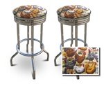 2 Chicken Specialty / Custom Barstools Set