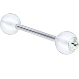 Crystalline Gem ARCTIC BLAST Beach Ball Barbell Tongue Ring