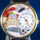 Whimsical Watches Unisex Office Worker Gold Watch Watch G0610028