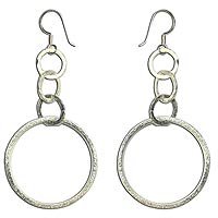 Silver Dangle Earings Gift of Love 3 inches (ers249)