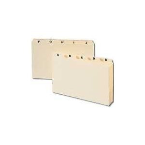 Oxford Esselte 40418 Self-Tab Card Guides, Alpha, 1/5 Tab, Manila, 5 x 8, 25/Set