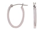 14K White Gold Square Tube Hoops