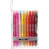 三菱鉛筆 水性サインペン ピュアカラーF PURE COLOR-F 中字+極細 PW-101T PC 18色セット