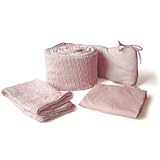 Cable Knit Cradle Bedding - color: Pink