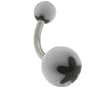 Black Flower Belly Button Ring