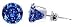Sterling Silver 6 MM Round Blue Sapphire Cubic Zirconia Stud Post Friction Back Earrings