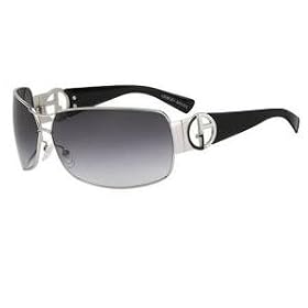 GIORGIO ARMANI GA 605 GA605 010 SHINY PALLADIUM FRAME DARK GRAY GRADIENT LENS SUNGLASSES SHADES