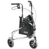Drive Medical Winnie Walker Deluxe Three Wheel Rollator, Chrome
