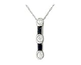 14-kt. Three Stone Sapphire & Diamond Pendant