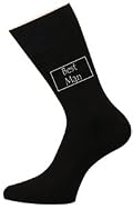Best Man Luxury Black Cotton Wedding Socks Favour Gift Size 6 - 12